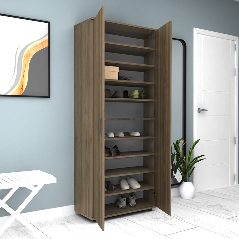 Ντουλάπα ρούχων - παπουτσοθήκη δίφυλλη χρώμα καρυδί 3