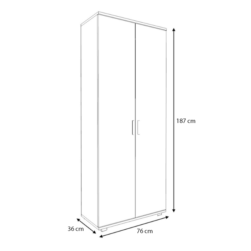 Ντουλάπα ρούχων - παπουτσοθήκη δίφυλλη χρώμα γκρι σκυροδέματος 6