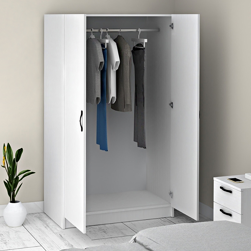 Ντουλάπα ρούχων δίφυλλη χρώμα λευκό 2