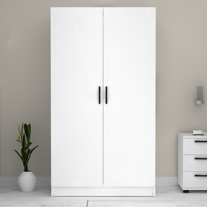 Ντουλάπα ρούχων δίφυλλη χρώμα λευκό 6