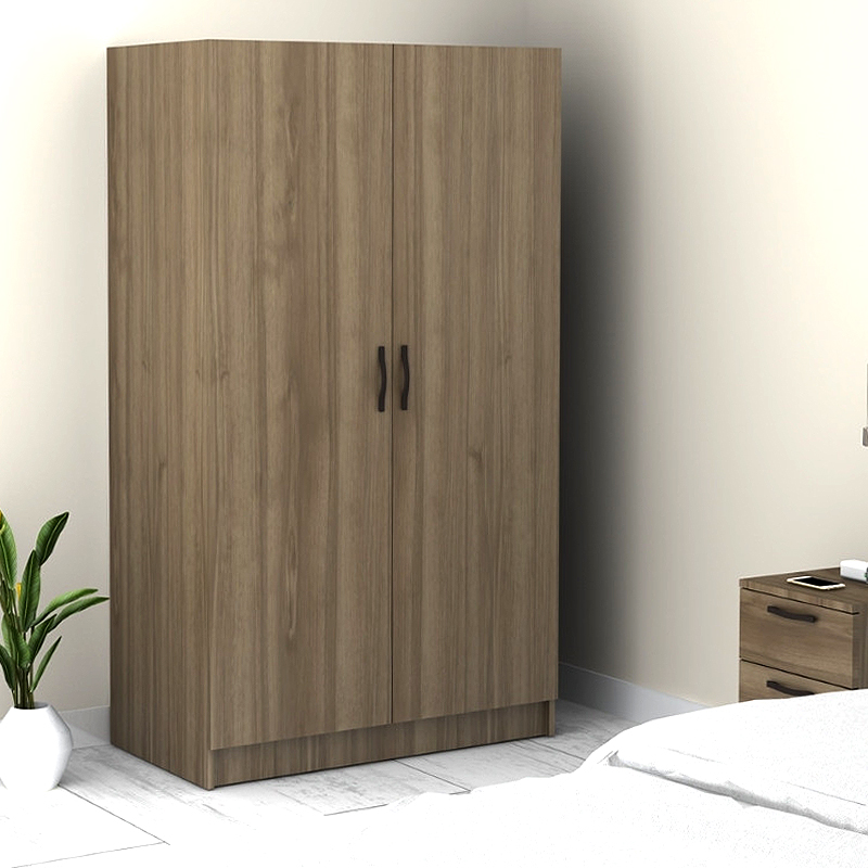 Ντουλάπα ρούχων δίφυλλη χρώμα καρυδί 3