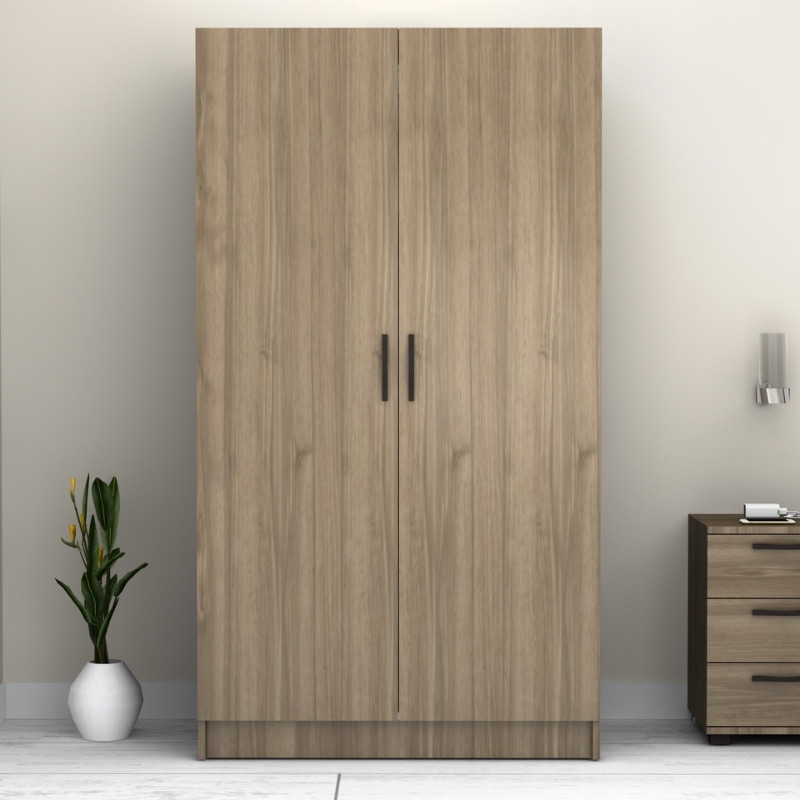 Ντουλάπα ρούχων δίφυλλη χρώμα καρυδί 6