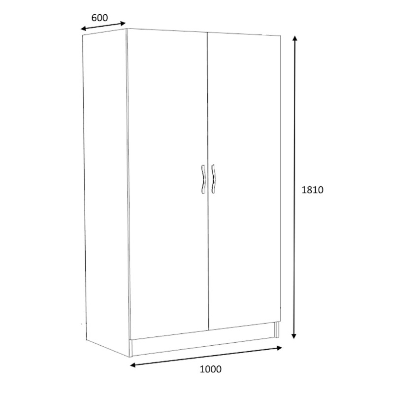 Ντουλάπα ρούχων δίφυλλη χρώμα καρυδί 7