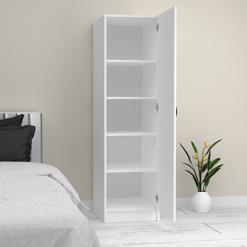 Ντουλάπα ρούχων μονόφυλλη χρώμα λευκό 2