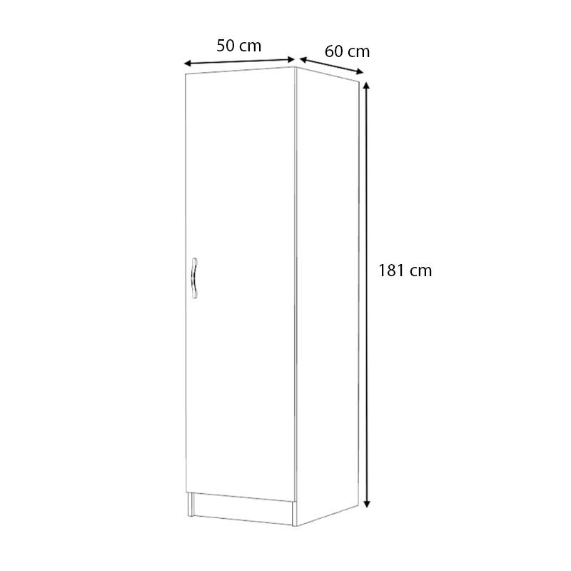 Ντουλάπα ρούχων μονόφυλλη χρώμα λευκό 5