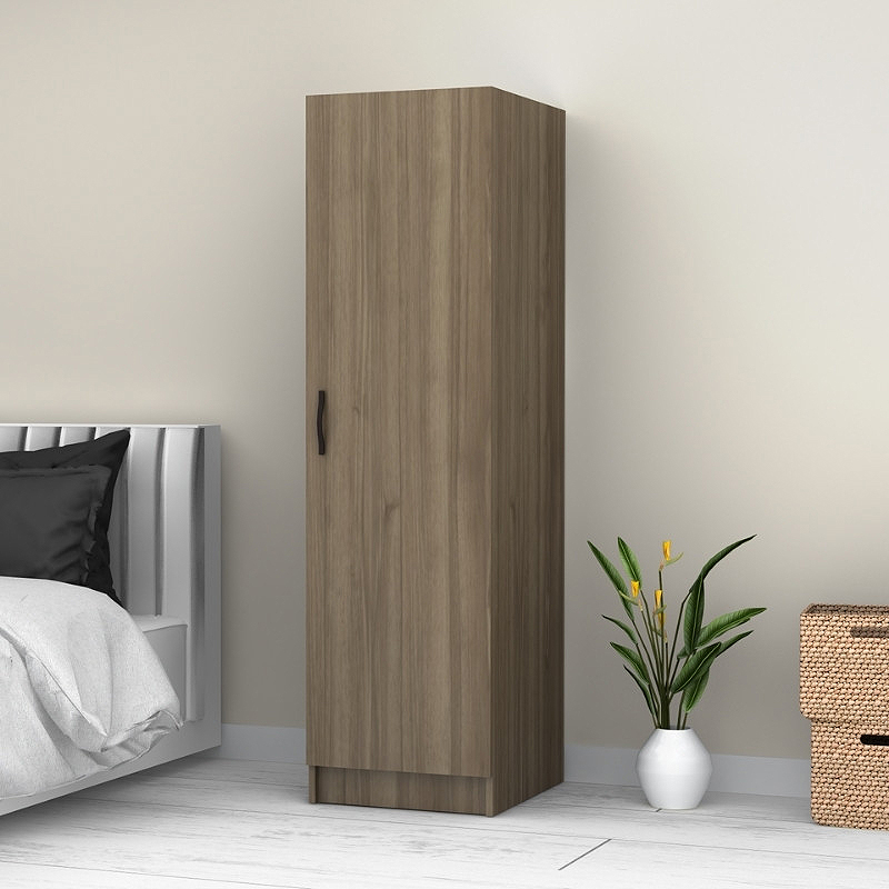 Ντουλάπα ρούχων μονόφυλλη χρώμα καρυδί 3