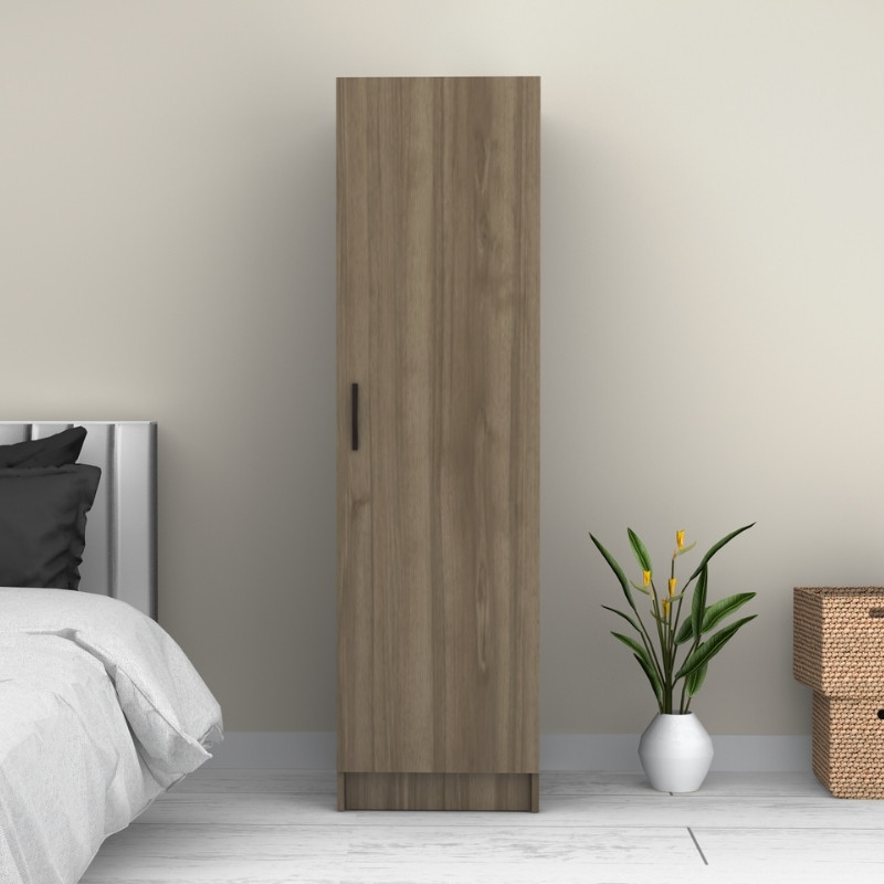 Ντουλάπα ρούχων μονόφυλλη χρώμα καρυδί 6