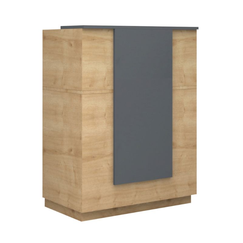 Γραφείο υποδοχής - reception χρώμα φυσικό οξιάς - ανθρακί 6