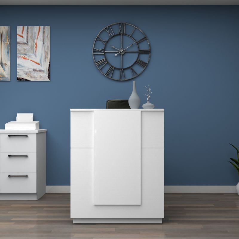 Γραφείο υποδοχής - reception χρώμα λευκό 3