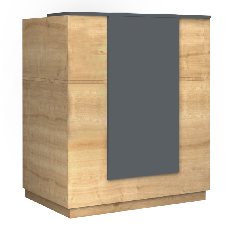 Γραφείο υποδοχής - reception χρώμα φυσικό οξιάς - ανθρακί 6