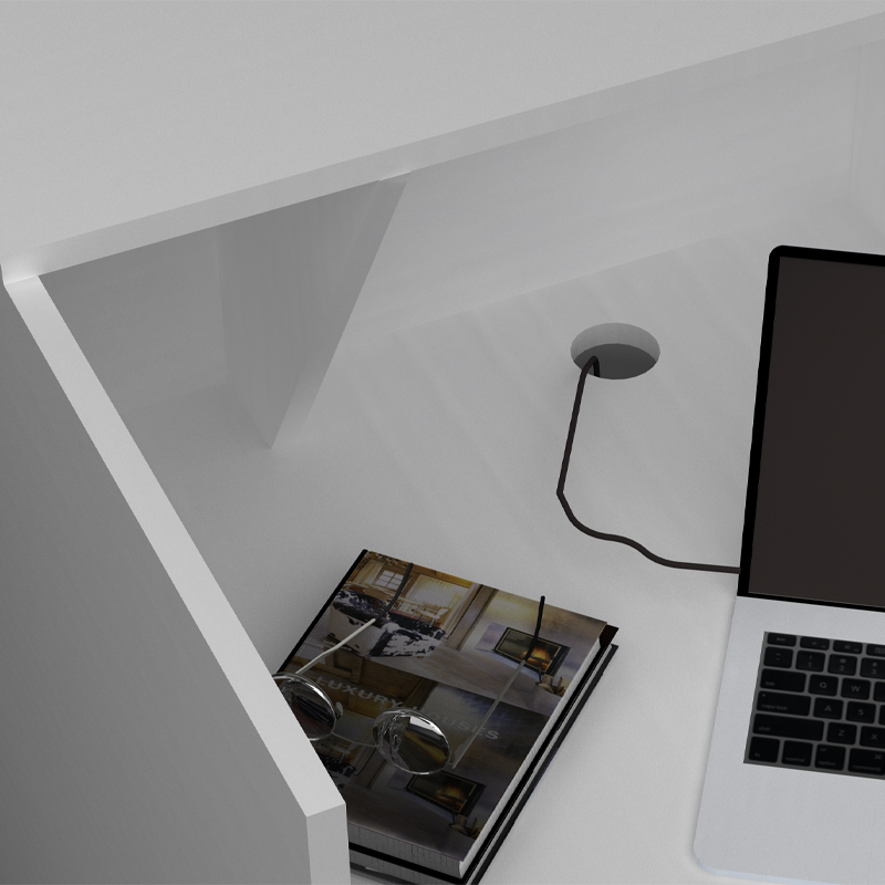 Γραφείο υποδοχής - reception χρώμα λευκό 4