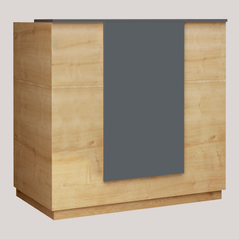 Γραφείο υποδοχής - reception χρώμα φυσικό οξιάς - ανθρακί 6