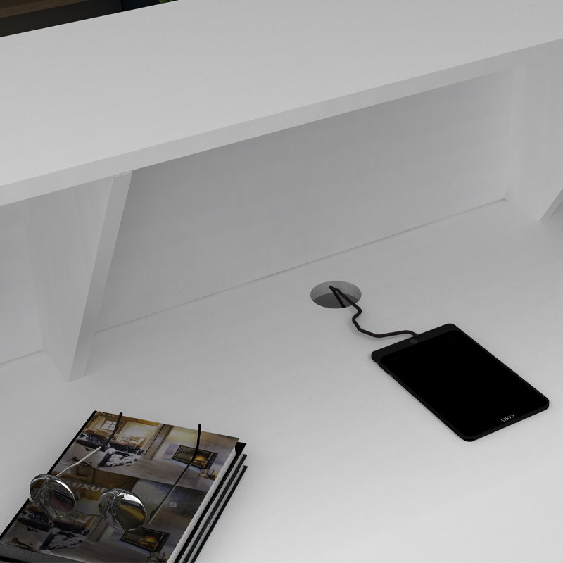 Γραφείο υποδοχής - reception χρώμα λευκό 6