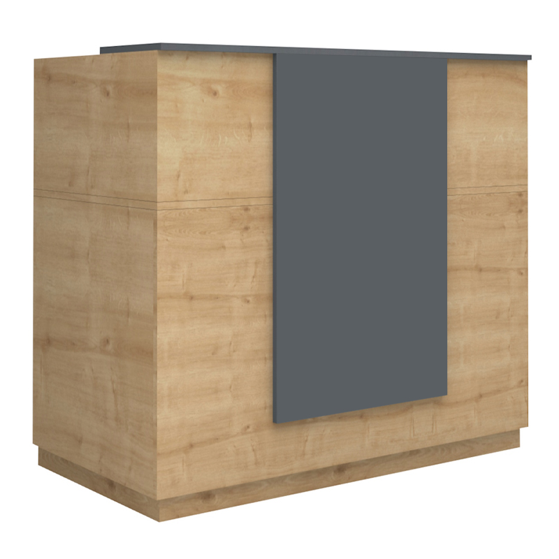 Γραφείο υποδοχής - reception χρώμα φυσικό οξιάς - ανθρακί 6