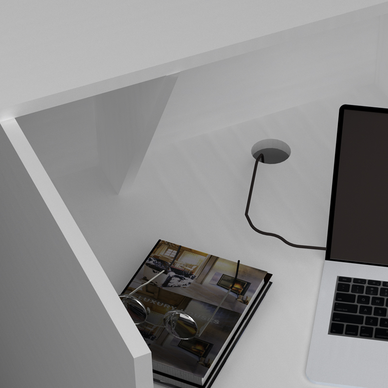 Γραφείο υποδοχής - reception χρώμα λευκό 5