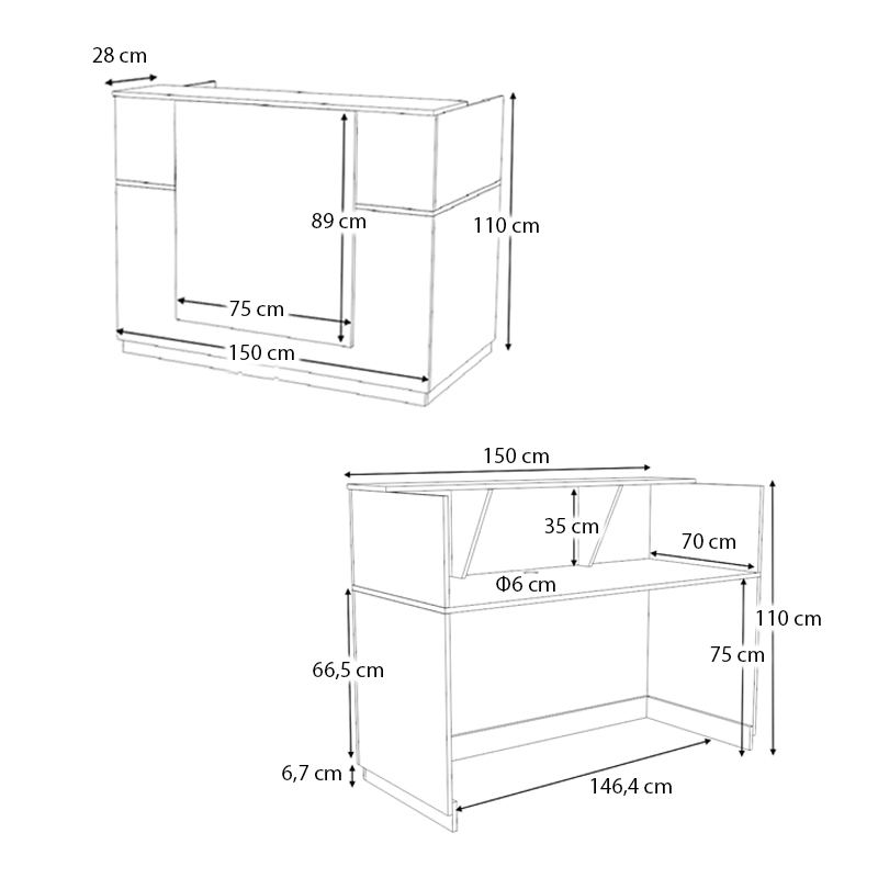 Γραφείο υποδοχής - reception χρώμα λευκό 8