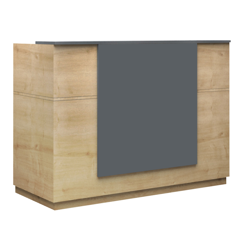 Γραφείο υποδοχής - reception χρώμα φυσικό οξιάς - ανθρακί 6