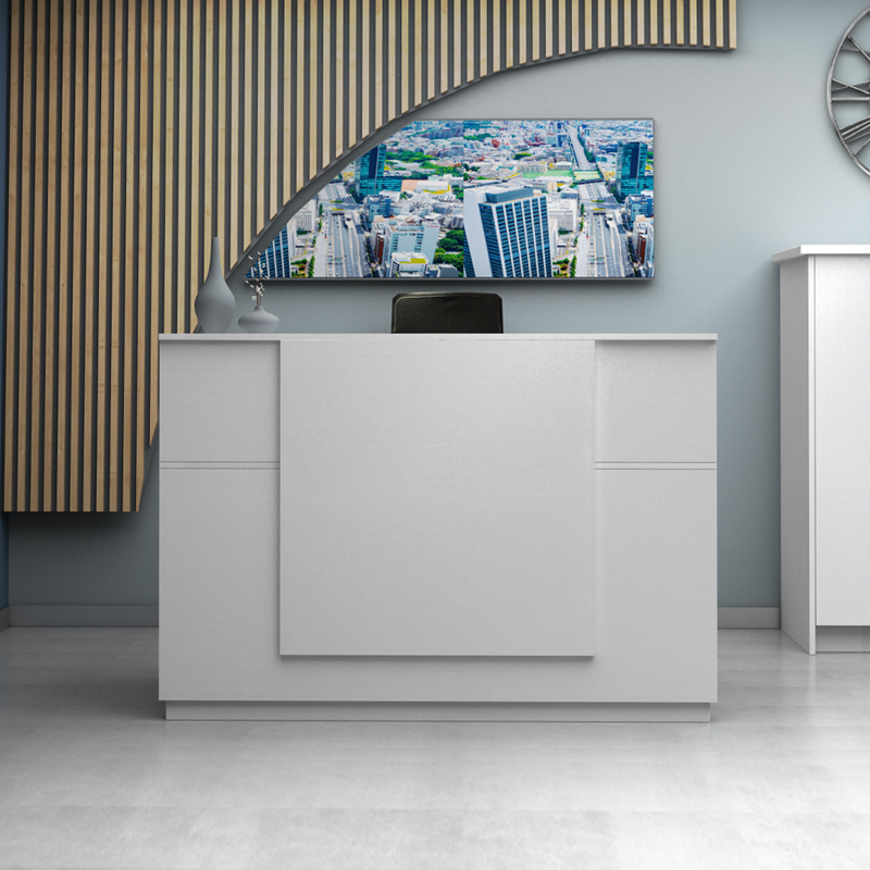 Γραφείο υποδοχής - reception χρώμα λευκό 3