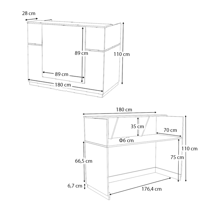 Γραφείο υποδοχής - reception χρώμα λευκό 7