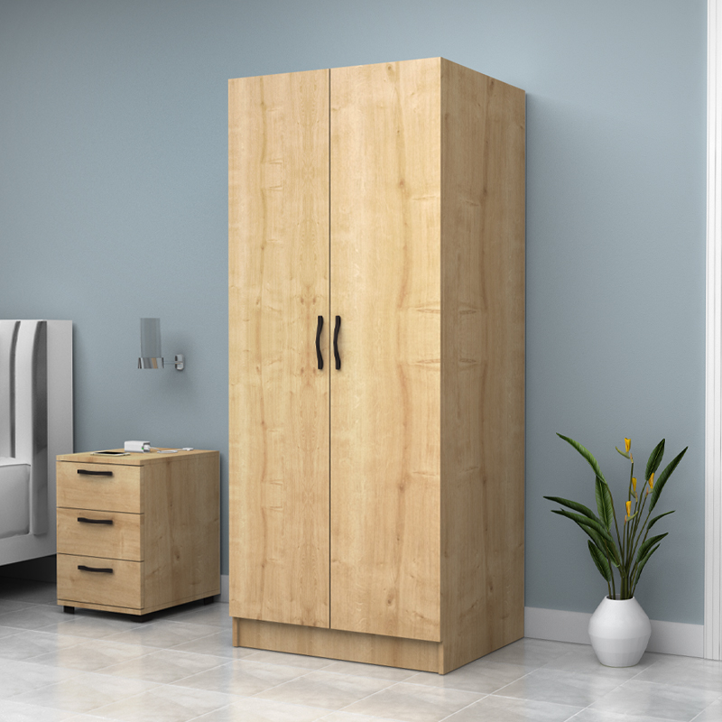 Ντουλάπα ρούχων δίφυλλη χρώμα φυσικό οξιάς 2