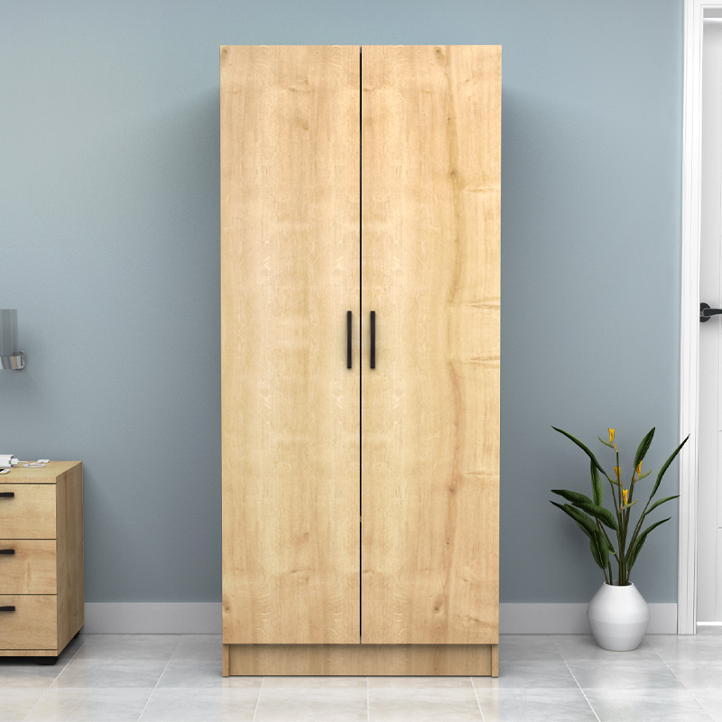 Ντουλάπα ρούχων δίφυλλη χρώμα φυσικό οξιάς 4