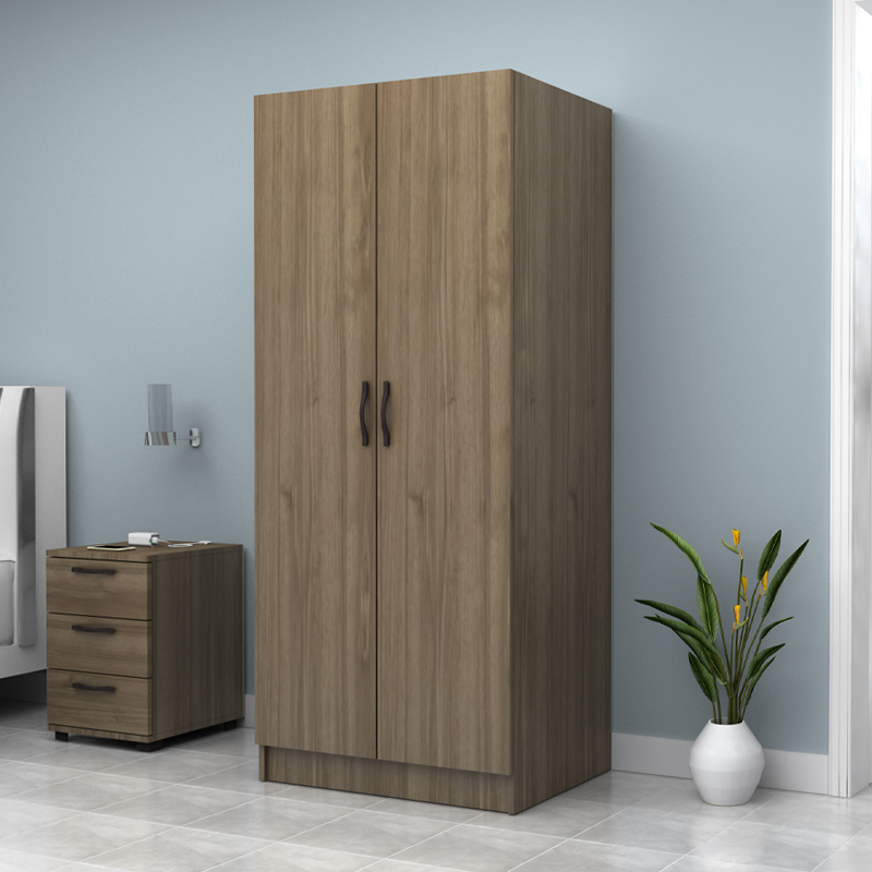 Ντουλάπα ρούχων δίφυλλη χρώμα καρυδί 2