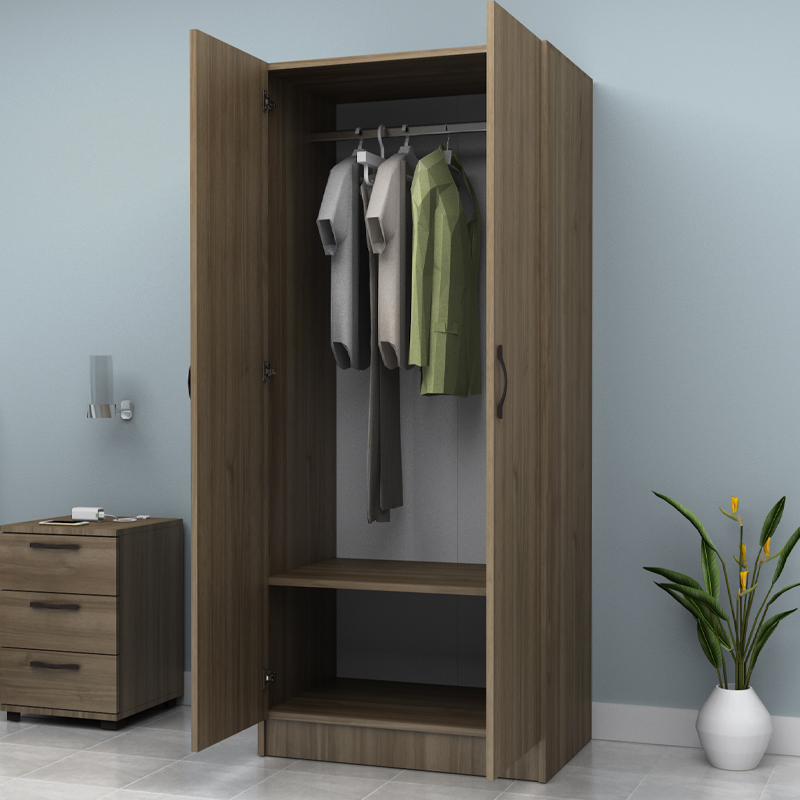 Ντουλάπα ρούχων δίφυλλη χρώμα καρυδί 3