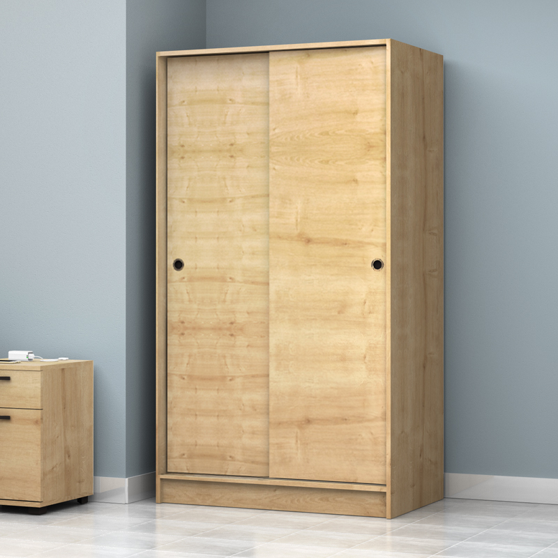 Ντουλάπα ρούχων δίφυλλη συρόμενη χρώμα φυσικό οξιάς 3