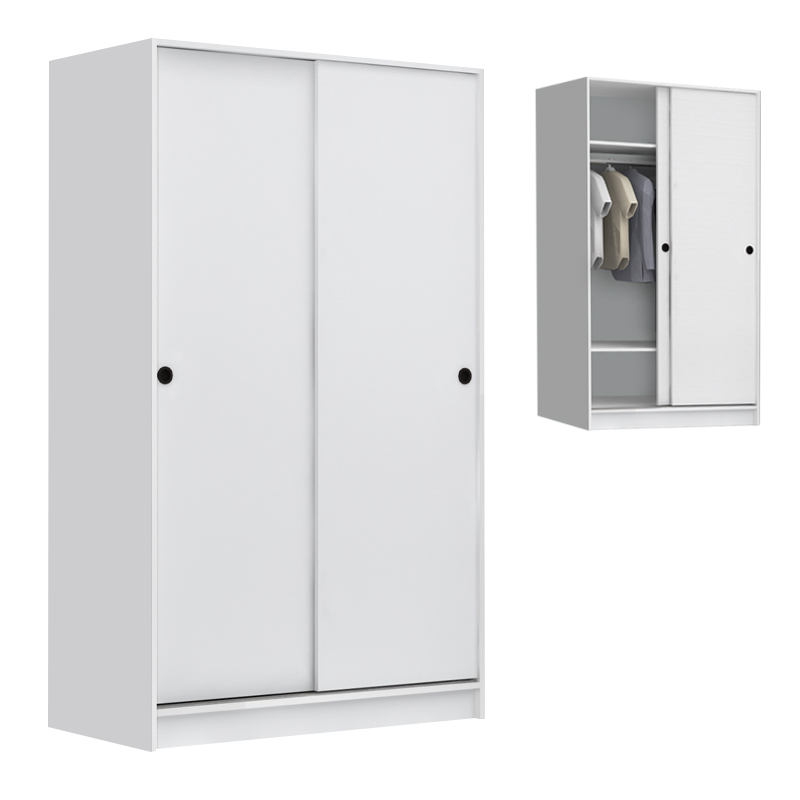 Ντουλάπα ρούχων δίφυλλη συρόμενη χρώμα λευκό