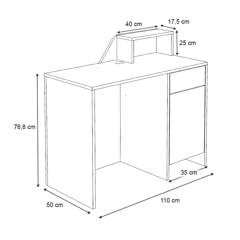 Γραφείο υποδοχής - reception χρώμα ανθρακί - φυσικό οξιάς 5