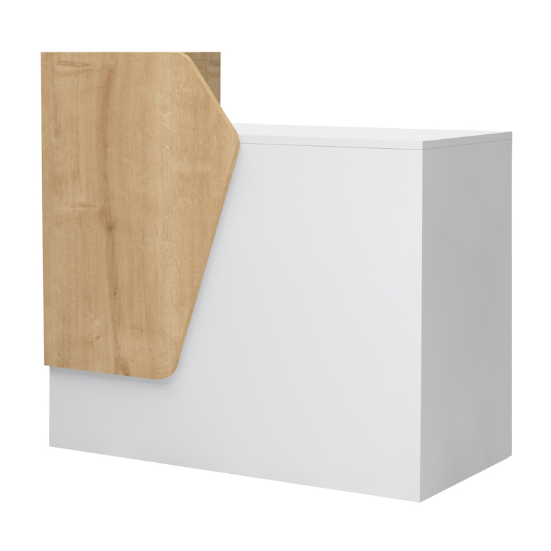 Γραφείο υποδοχής - reception χρώμα λευκό - φυσικό οξιάς 4