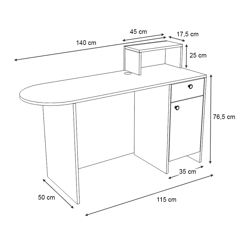 Γραφείο υποδοχής - reception χρώμα λευκό - φυσικό οξιάς 5