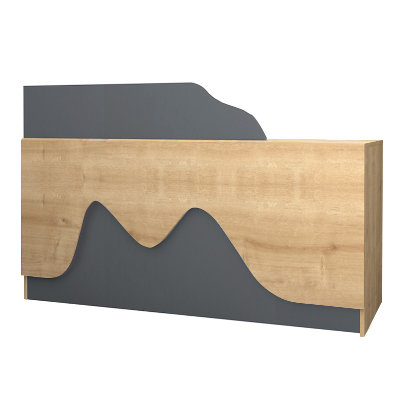 Γραφείο υποδοχής - reception χρώμα φυσικό οξιάς - ανθρακί 4