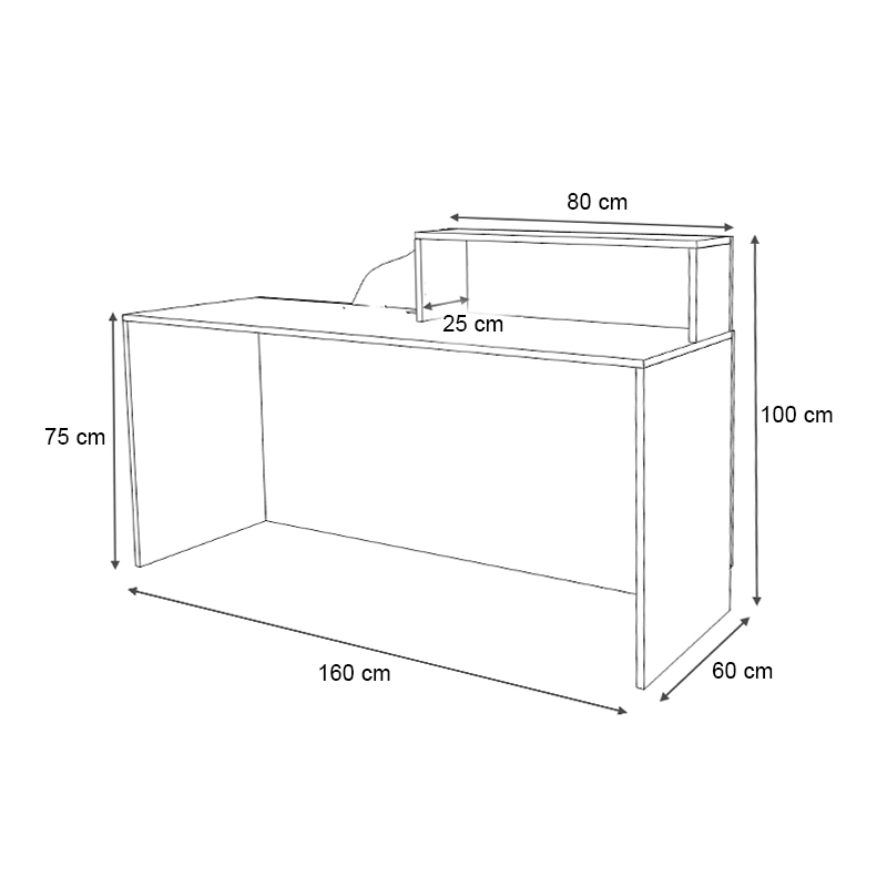 Γραφείο υποδοχής - reception χρώμα φυσικό οξιάς - λευκό 5