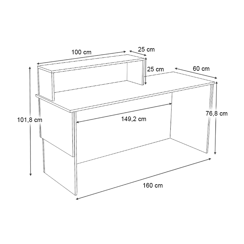 Γραφείο υποδοχής - reception χρώμα ανθρακί - φυσικό οξιάς 6