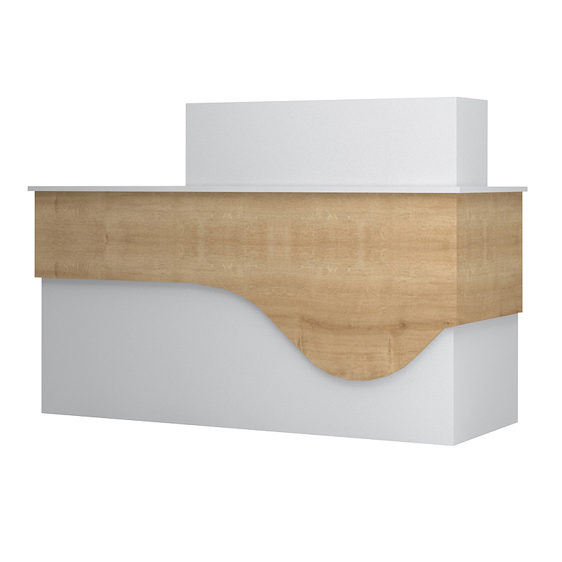 Γραφείο υποδοχής - reception χρώμα λευκό - φυσικό οξιάς 5