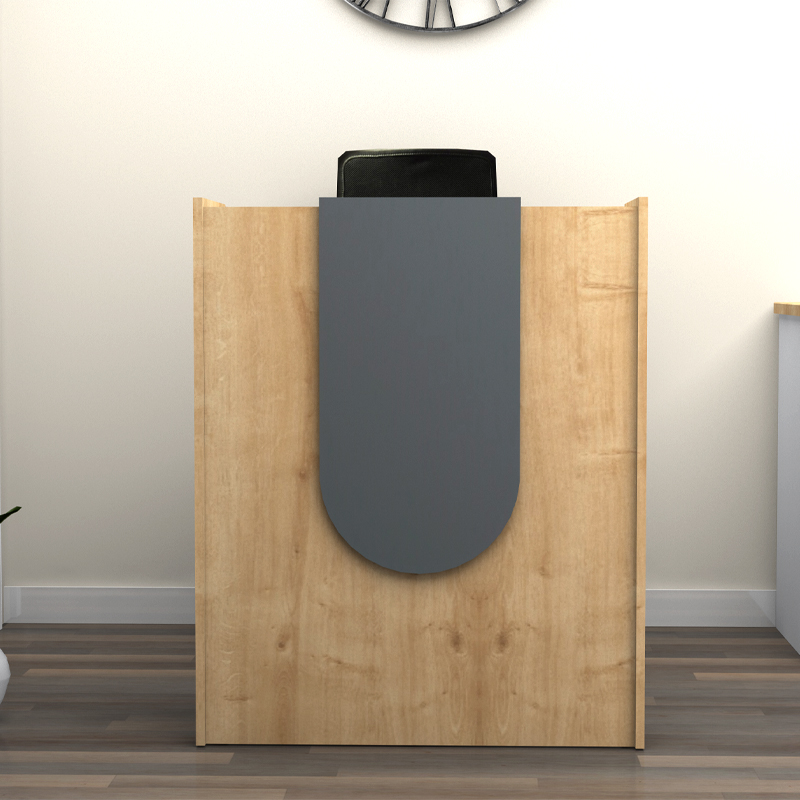 Γραφείο υποδοχής - reception χρώμα φυσικό οξιάς - ανθρακί 4