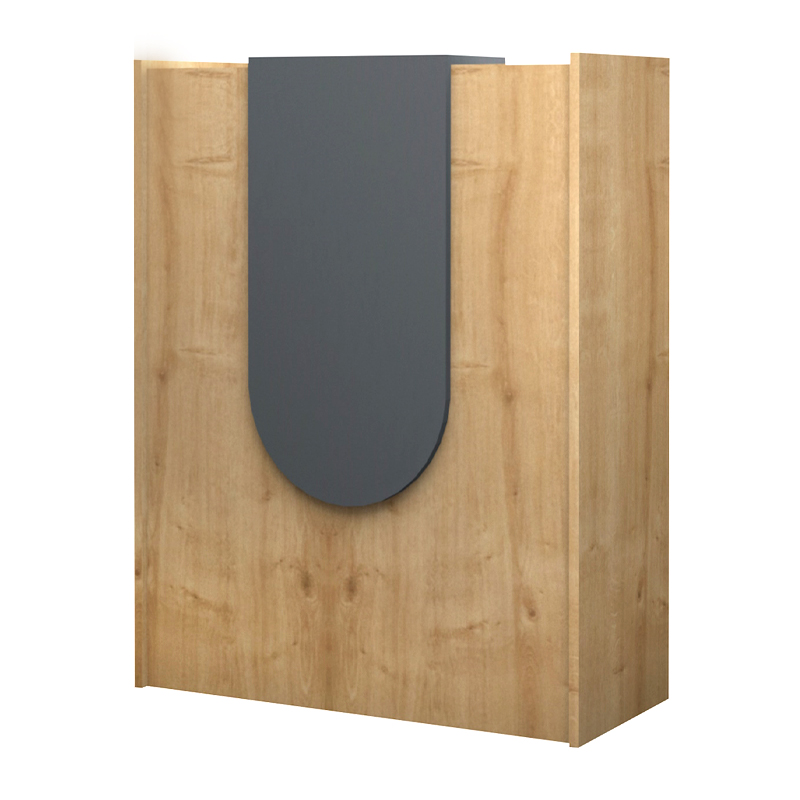 Γραφείο υποδοχής - reception χρώμα φυσικό οξιάς - ανθρακί 5