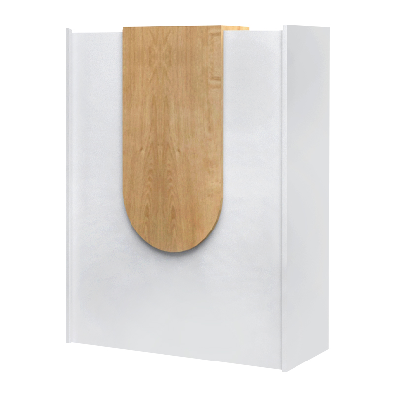 Γραφείο υποδοχής - reception χρώμα λευκό - φυσικό οξιάς 5