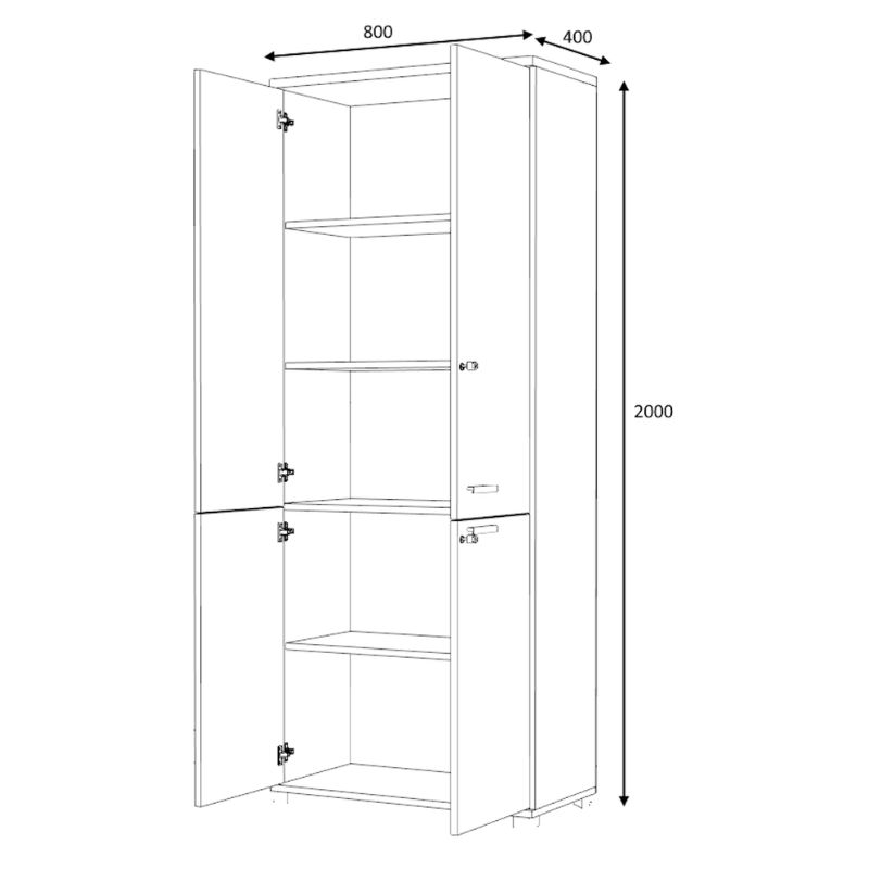 Ντουλάπα γραφείου επαγγελματική χρώμα ανθρακί - φυσικό οξιάς 7