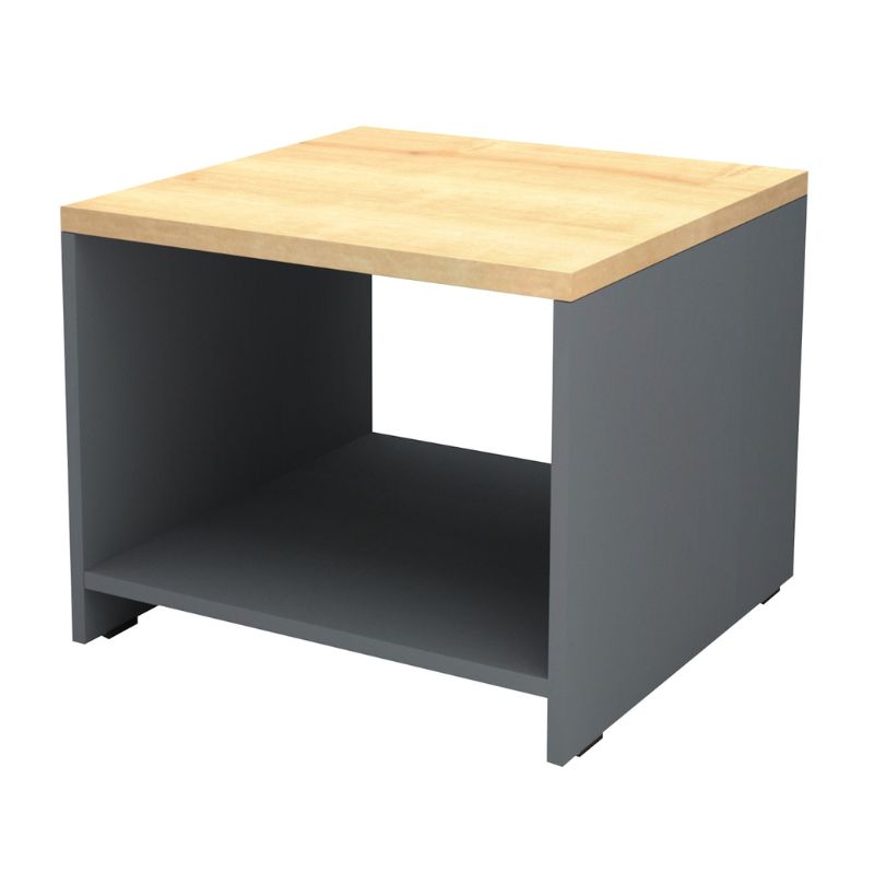Τραπεζάκι γραφείου επαγγελματικό χρώμα ανθρακί - φυσικό οξιάς