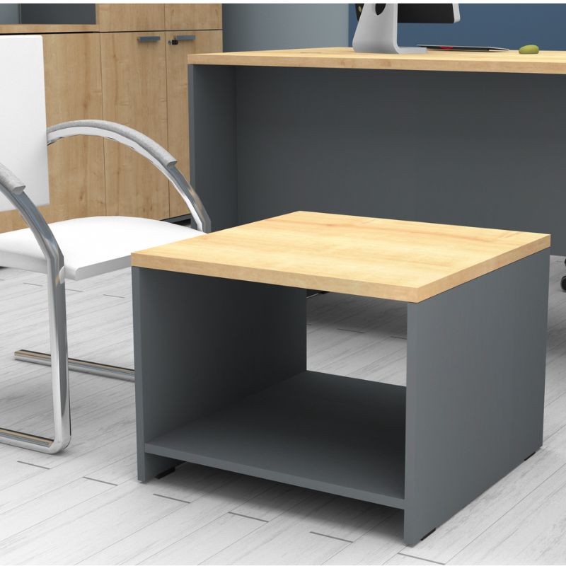 Τραπεζάκι γραφείου επαγγελματικό χρώμα ανθρακί - φυσικό οξιάς 2