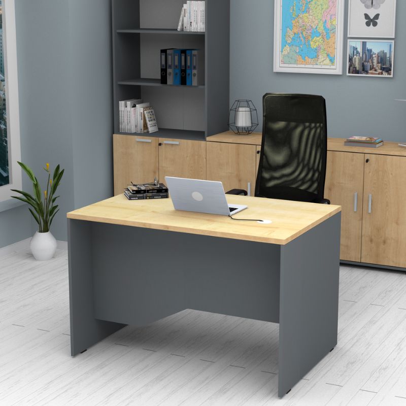 Γραφείο επαγγελματικό χρώμα ανθρακί - φυσικό οξιάς 3