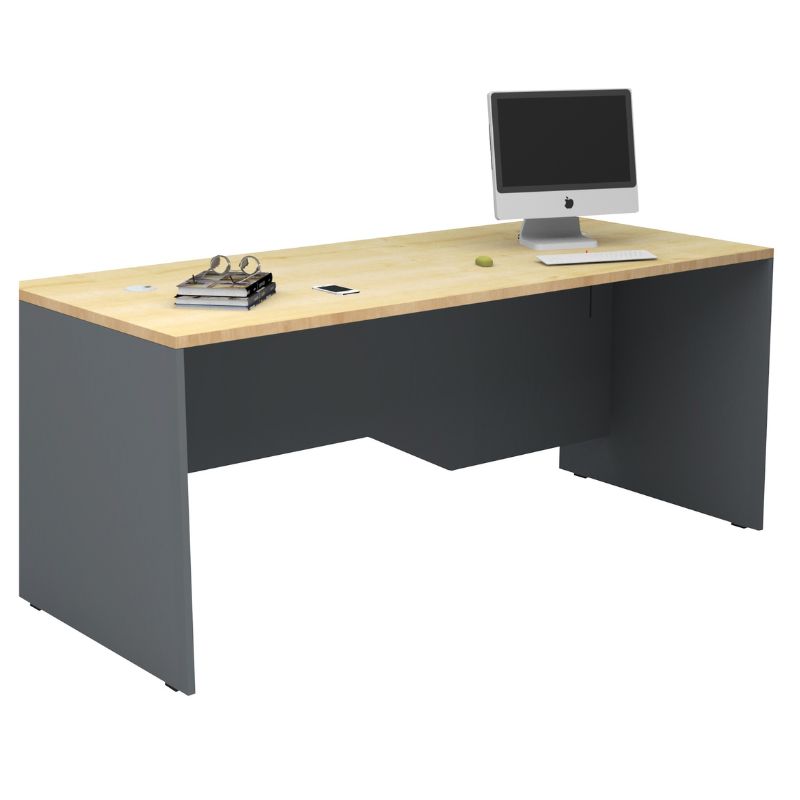 Γραφείο επαγγελματικό χρώμα ανθρακί - φυσικό οξιάς 2