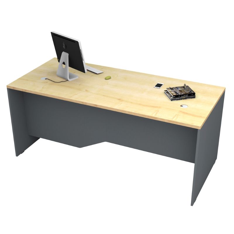 Γραφείο επαγγελματικό χρώμα ανθρακί - φυσικό οξιάς 3