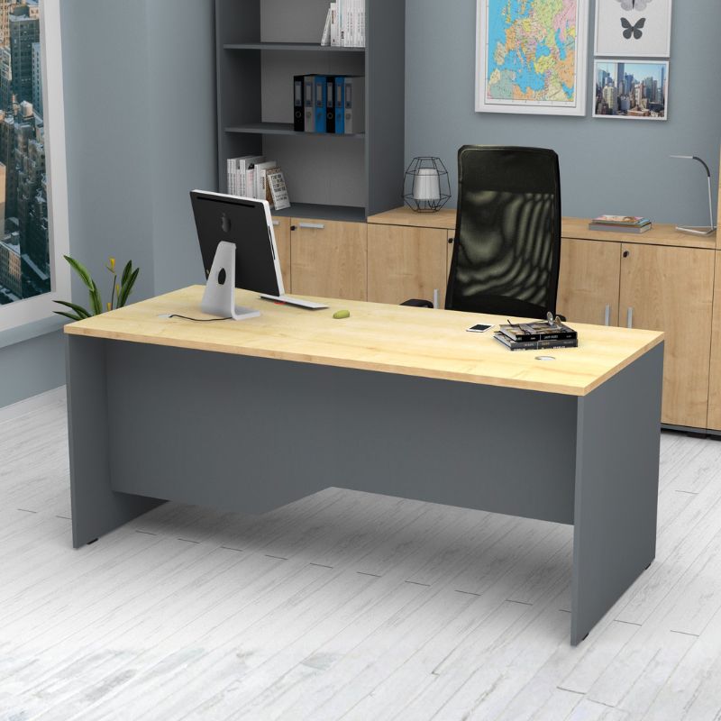 Γραφείο επαγγελματικό χρώμα ανθρακί - φυσικό οξιάς 4