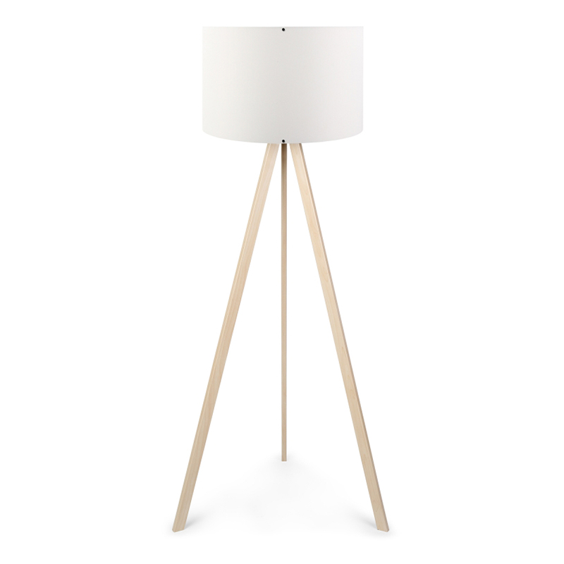 Φωτιστικό δαπέδου Mdf/ύφασμα χρώμα φυσικό/λευκό