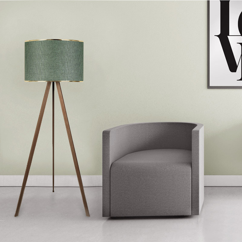 Φωτιστικό δαπέδου Mdf/ύφασμα χρώμα καρυδί/κυπαρισσί 2