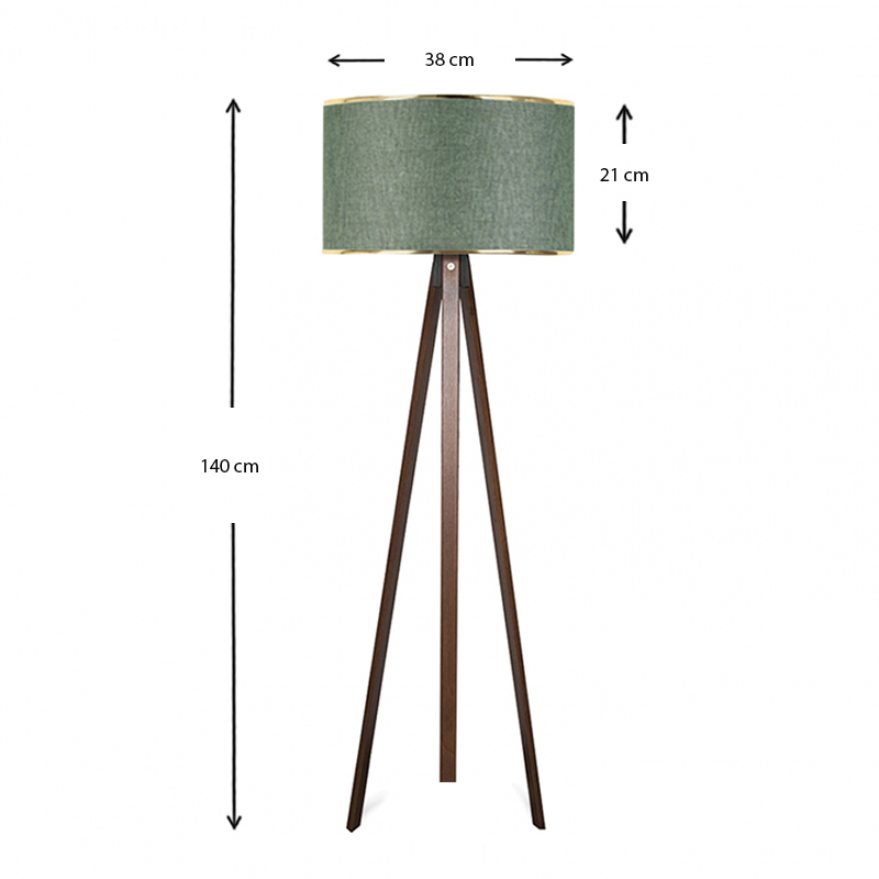 Φωτιστικό δαπέδου Mdf/ύφασμα χρώμα καρυδί/κυπαρισσί 3