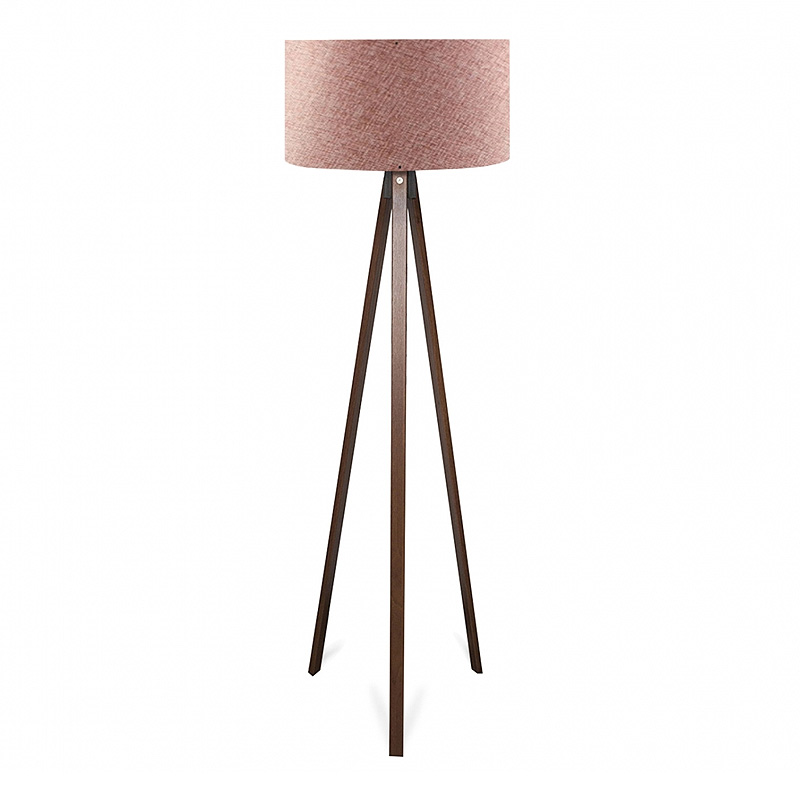 Φωτιστικό δαπέδου Mdf/ύφασμα χρώμα καρυδί